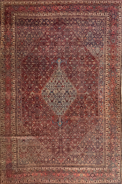 Hand-Knotted-Persian-Bakhtiari-Rug-antique-10x14
