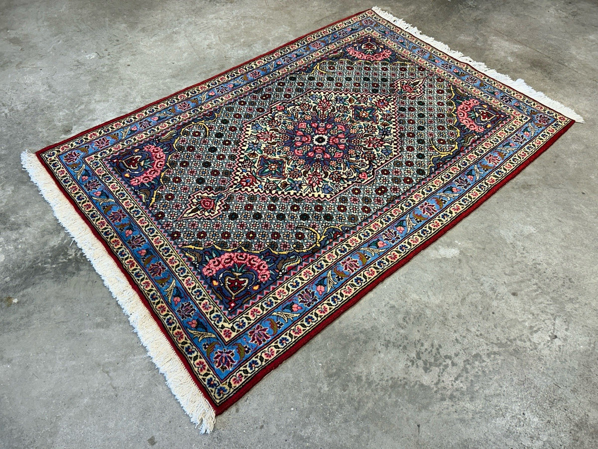 3'5"x5'2" Hand-Knotted 100% Wool Pile Persiane Bakhtiari Rug