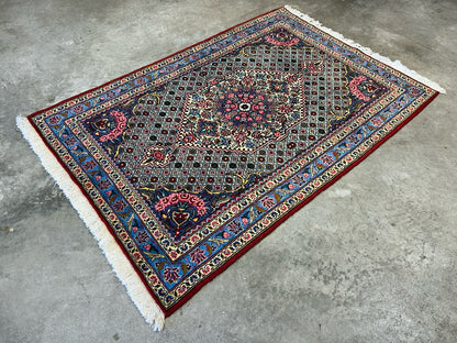 3'5"x5'2" Hand-Knotted 100% Wool Pile Persiane Bakhtiari Rug