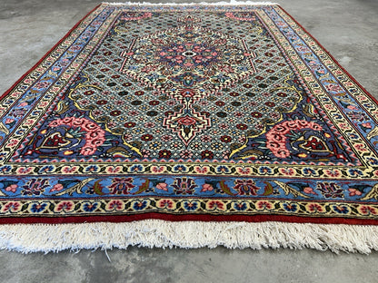 3'5"x5'2" Hand-Knotted 100% Wool Pile Persiane Bakhtiari Rug