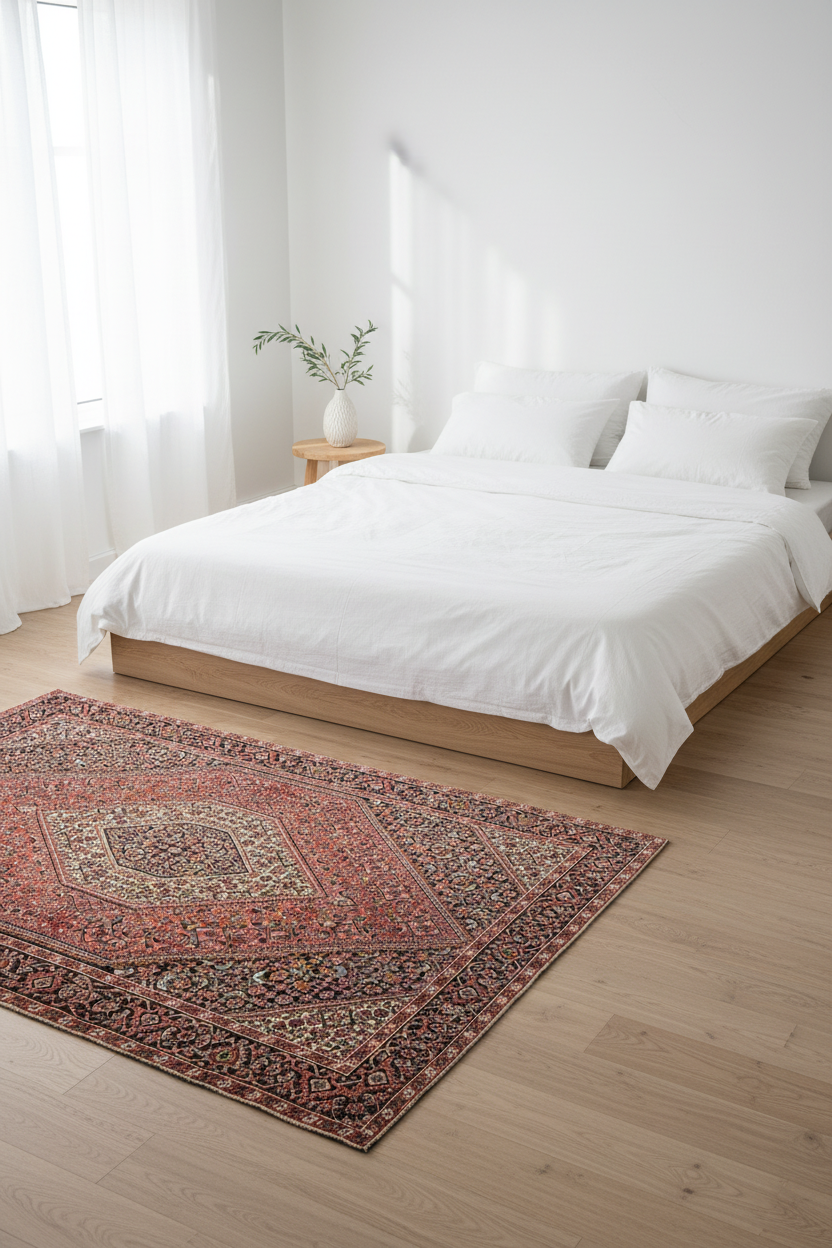 3'8"x5'8" Hand-Knotted 100% Wool Bidjare Carpet - Area Rug