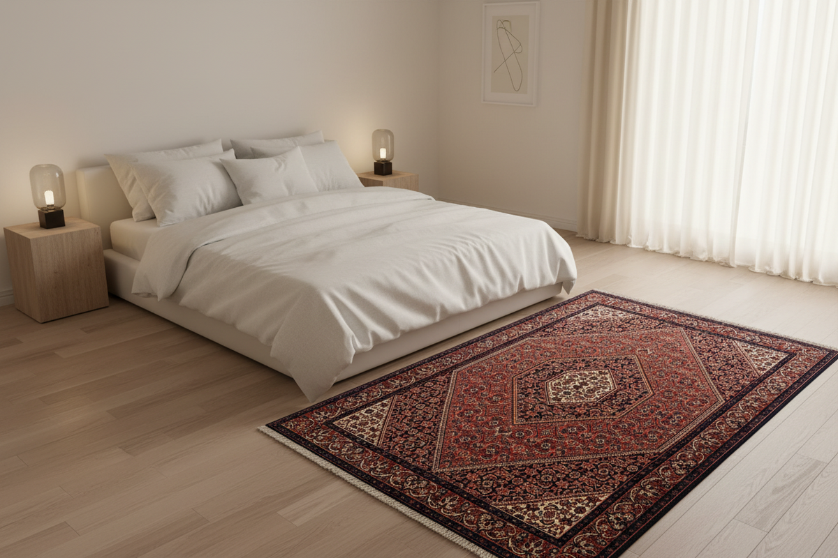 3'7"x5'8" Hand-Knotted 100% Wool Pile Persiane Bijare Rug