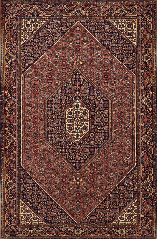 Hand-Knotted Persian Bidjar Rug - 3'7"x6'1"