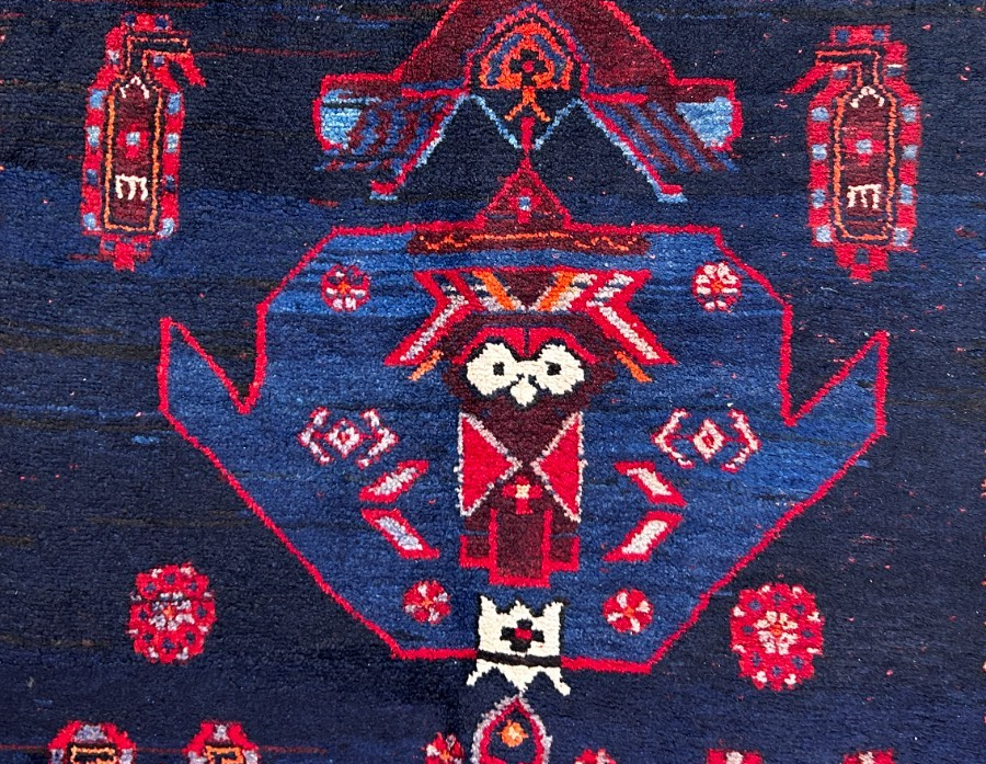 4'7" x 9'9'' Hand-Knotted 100% Lamb Wool Bidjare Area Rug