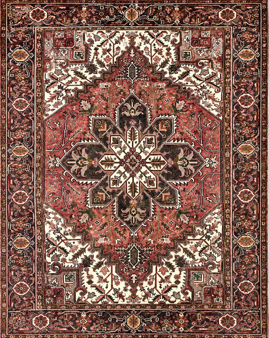Hand-Knotted-Persian-Heriz-Rug-6x9