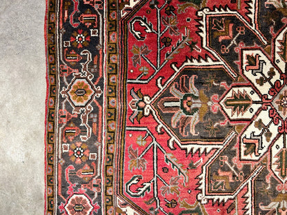 6'7"x9'5" Hand-Knotted 100% Wool Heriz Carpet - Area Rug