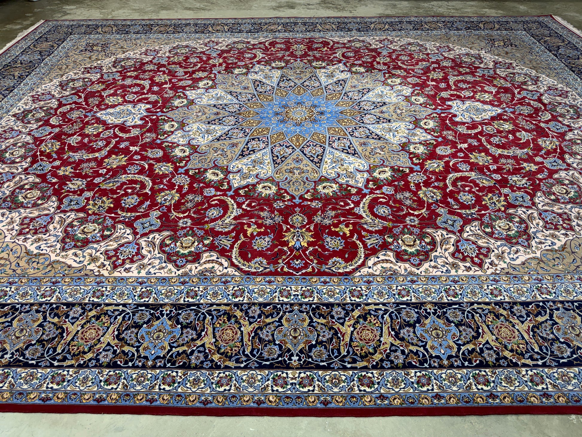 Hand-Knotted-Persian-Isfahan-Rug-Signed-Asachi-13x17-fine-silk-wool-palace-size-oversized