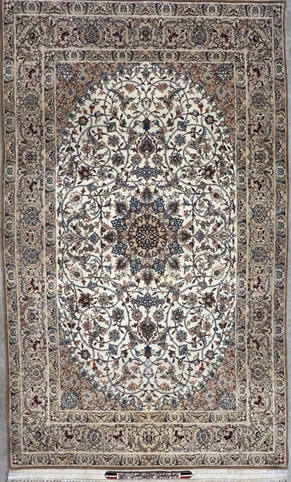 Hand-Knotted-Persian-Isfahan-Rug-Signed-Seirafian-3x5