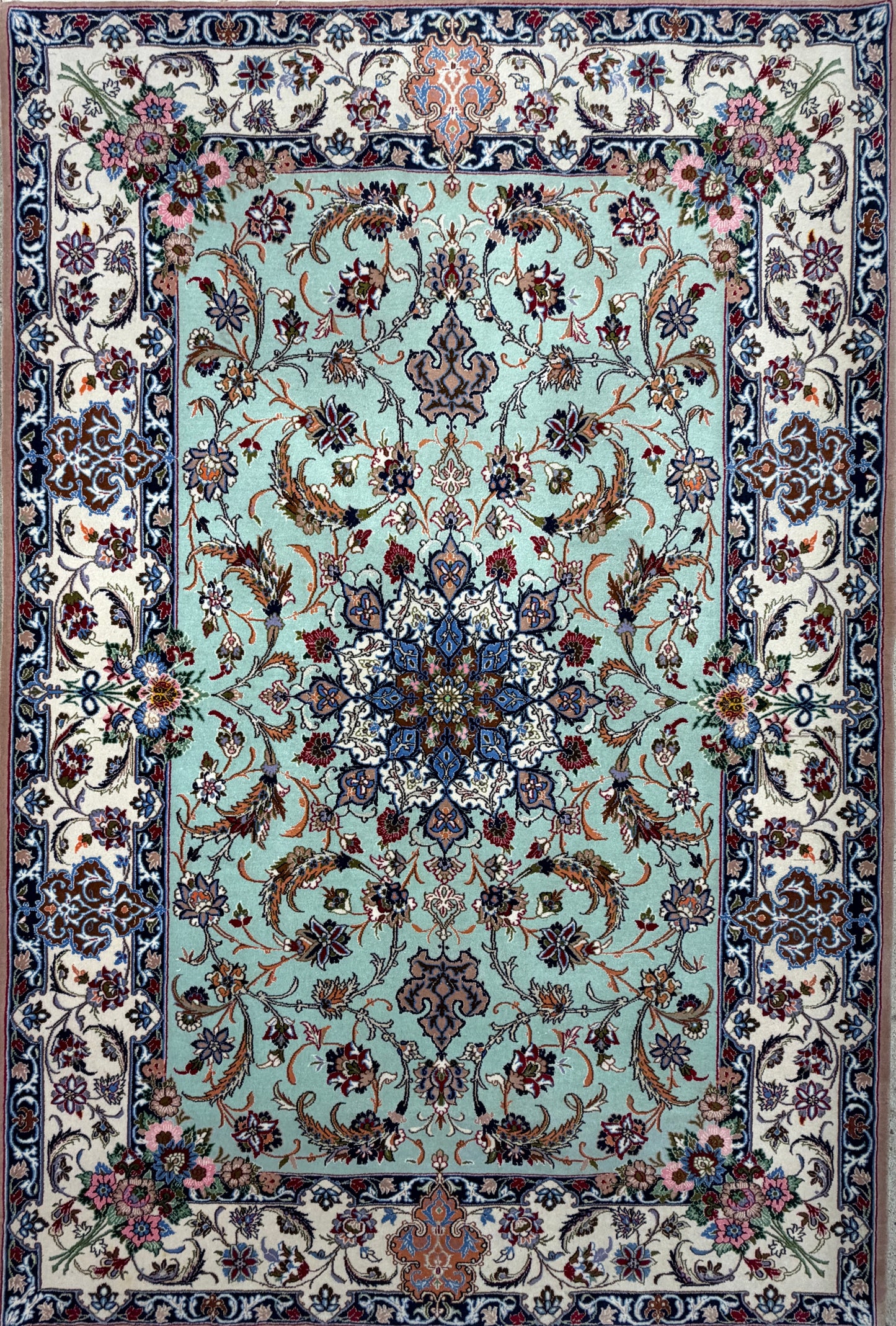 Hand-Knotted Persian Isfahan Rug - 3’7”x5’4”