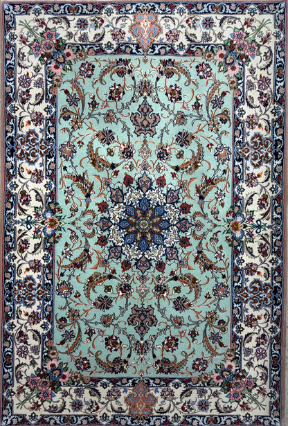 Hand-Knotted Persian Isfahan Rug - 3’7”x5’4”