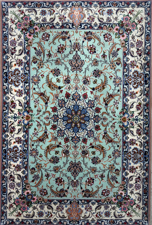 Hand-Knotted Persian Isfahan Rug - 3’7”x5’4”