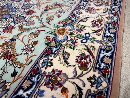 Hand-Knotted-Persian-Isfahan-Rug-fine-silk-wool-3x5-1