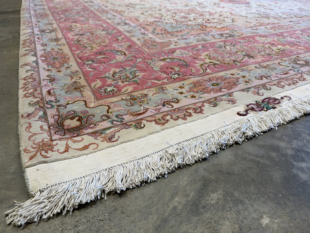 Hand-Knotted Persian Tabriz 80 Raj Rug - 10’x13’6”