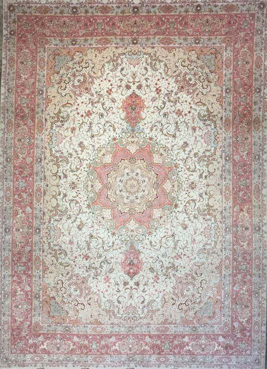 Hand-Knotted Persian Tabriz 80 Raj Rug - 10’x13’6”