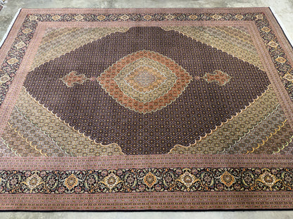 Hand-Knotted Persian Tabriz Mahi Rug - 9’11”x13’6”