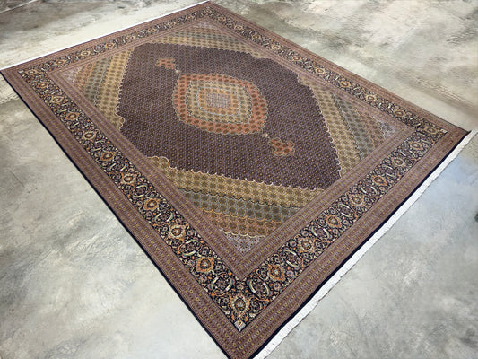 Hand-Knotted Persian Tabriz Mahi Rug - 9’11”x13’2”
