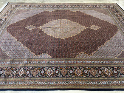 Hand-Knotted Persian Tabriz Mahi Rug - 9’8”x12’10”