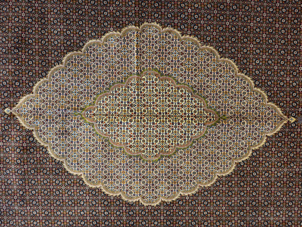 Hand-Knotted Persian Tabriz Mahi Rug - 9’8”x12’10”