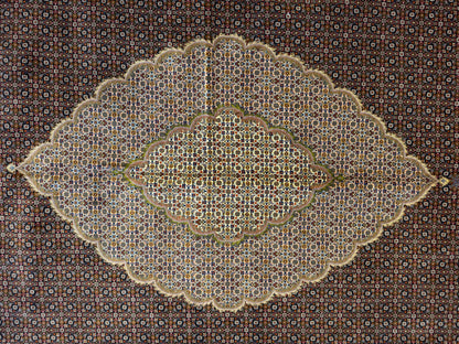 Hand-Knotted Persian Tabriz Mahi Rug - 9’8”x12’10”