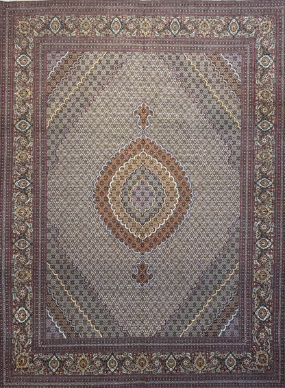 Hand-Knotted 60 Raj Persian Tabriz Mahi Rug - 10’x13’2”