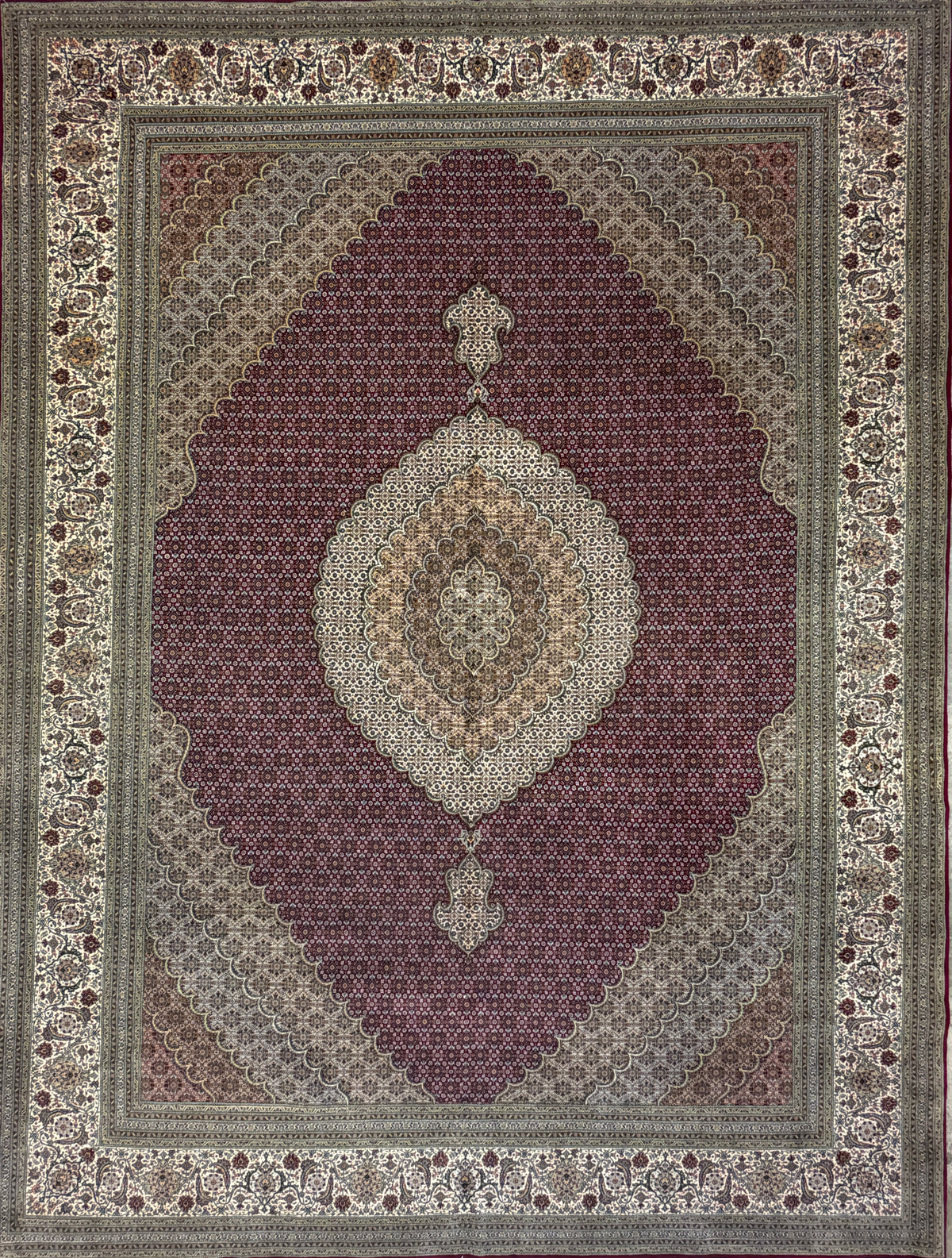 Hand-Knotted Persian Tabriz Mahi Rug - 10’x13’5”