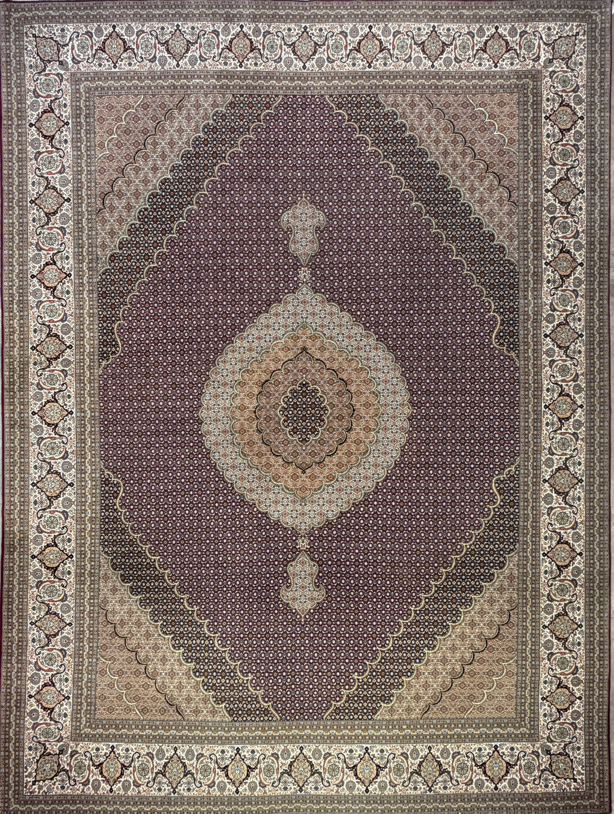 Hand-Knotted Persian Tabriz Mahi Rug - 10’x13’3”