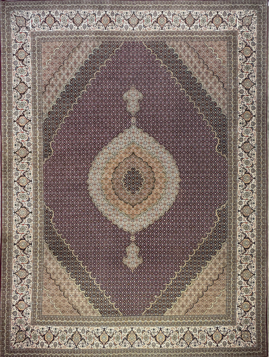 Hand-Knotted Persian Tabriz Mahi Rug - 10’x13’3”