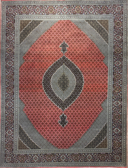 Hand-Knotted Persian Tabriz Mahi Rug - 10’x13’