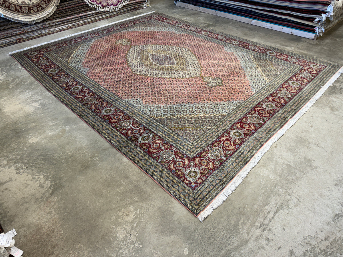 Hand-Knotted Persian Tabriz Mahi Rug - 9’10”x12’3”