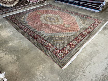 Hand-Knotted Persian Tabriz Mahi Rug - 9’10”x12’3”
