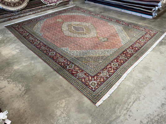 Hand-Knotted Persian Tabriz Mahi Rug - 9’10”x12’3”