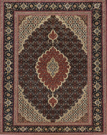Hand-Knotted Persian Tabriz Mahi Rug - 3'4"x4'8"
