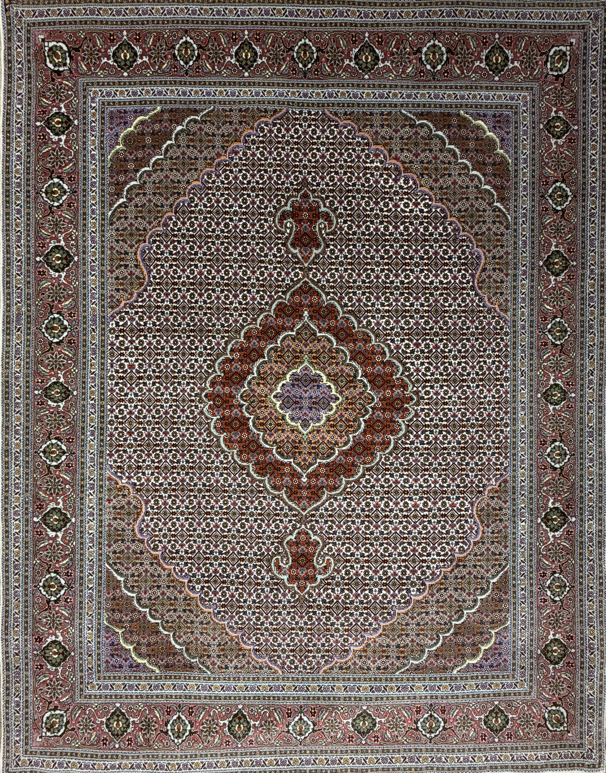 Hand-Knotted Persian Tabriz Mahi Rug - 4'9"x6'5"
