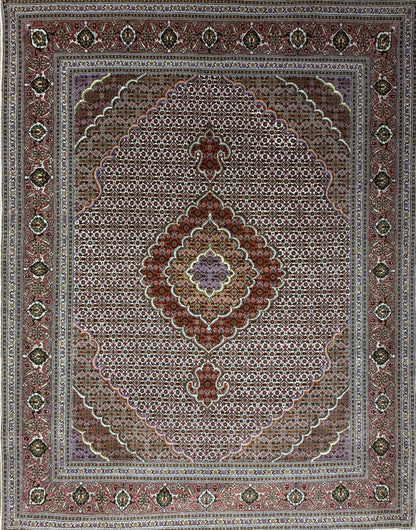 Hand-Knotted Persian Tabriz Mahi Rug - 4'9"x6'5"