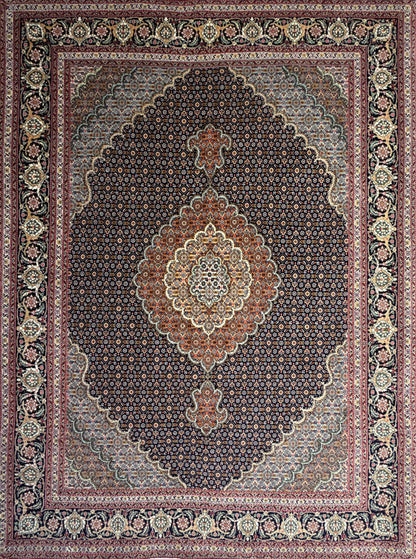 Hand-Knotted Persian Tabriz Mahi Rug - 5’x6’7”