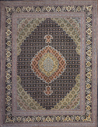 Hand-Knotted Persian Tabriz Mahi Rug - 5'x6'9"