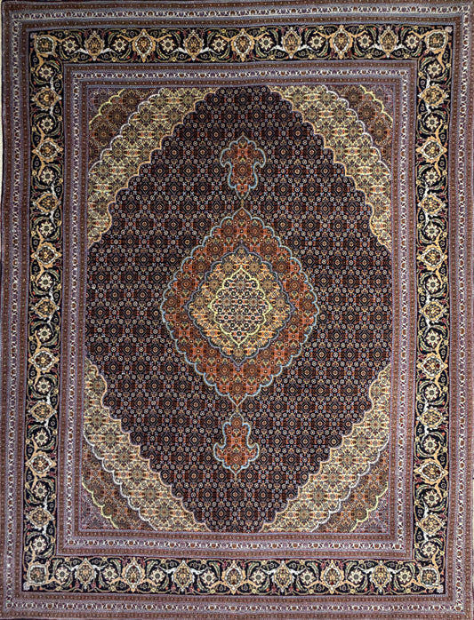 Hand-Knotted Persian Tabriz Mahi Rug - 5'1"x6'8"