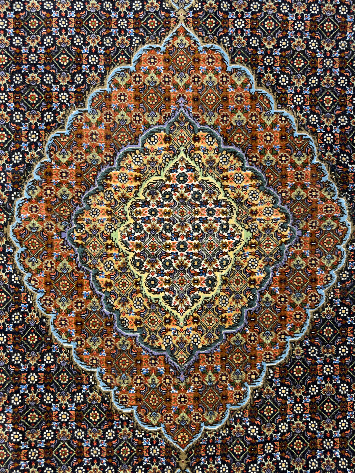 Hand-Knotted Persian Tabriz Mahi Rug - 5'1"x6'8"