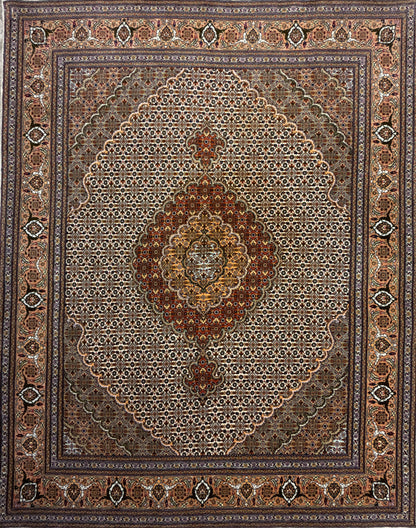 Hand-Knotted Persian Tabriz Mahi Rug - 5'x6'4"