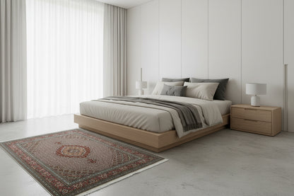 5'1"x6'10" Fine Hand-Knotted Wool & Silk Blend Tabrize Mahi Carpet - Area Rug