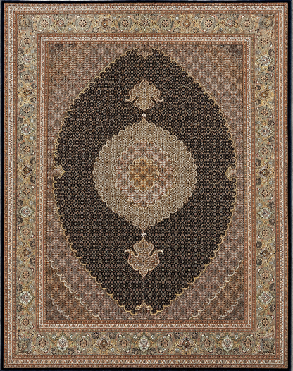 Hand-Knotted Persian Tabriz Mahi Rug - 6’7”x9’7”