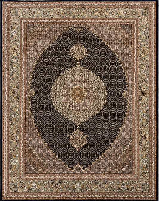 Hand-Knotted Persian Tabriz Mahi Rug - 6’7”x9’7”