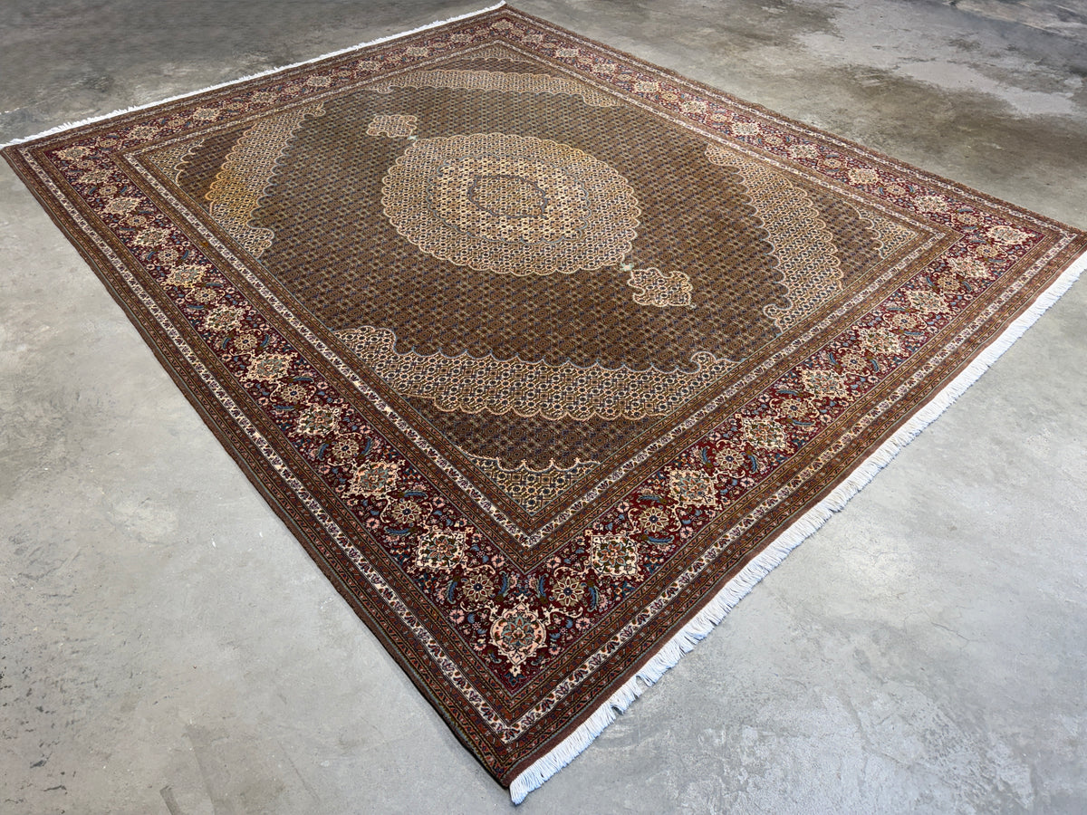 Hand-Knotted Persian Tabriz Mahi Rug - 8’2”x9’10”