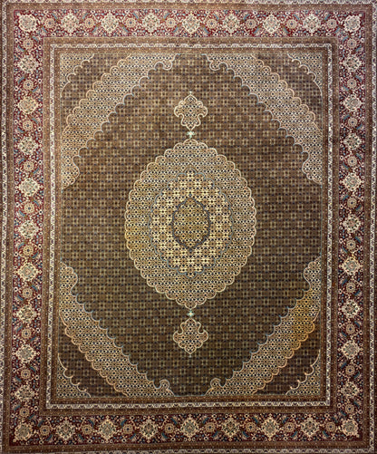 Hand-Knotted Persian Tabriz Mahi Rug - 8’2”x9’10”