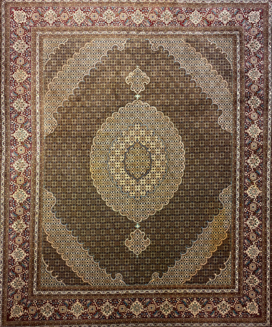 Hand-Knotted Persian Tabriz Mahi Rug - 8’2”x9’10”