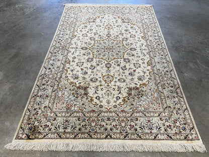 Luxurious Hand-Knotted 100% Silk Persian Qum Rug - 3’2”x5’