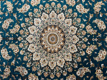 Luxurious Hand-Knotted 100% Silk Persian Qum Rug - Signed - 3'2"x5'
