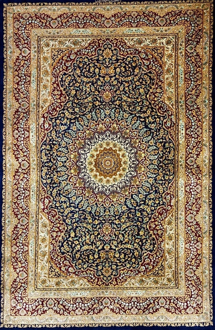 3'3"x5' Exquisite Extra-Fine Hand-Knotted 100% Silk Persian Qum Rug