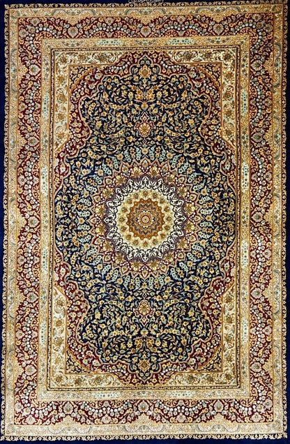 3'3"x5' Exquisite Extra-Fine Hand-Knotted 100% Silk Persian Qum Rug