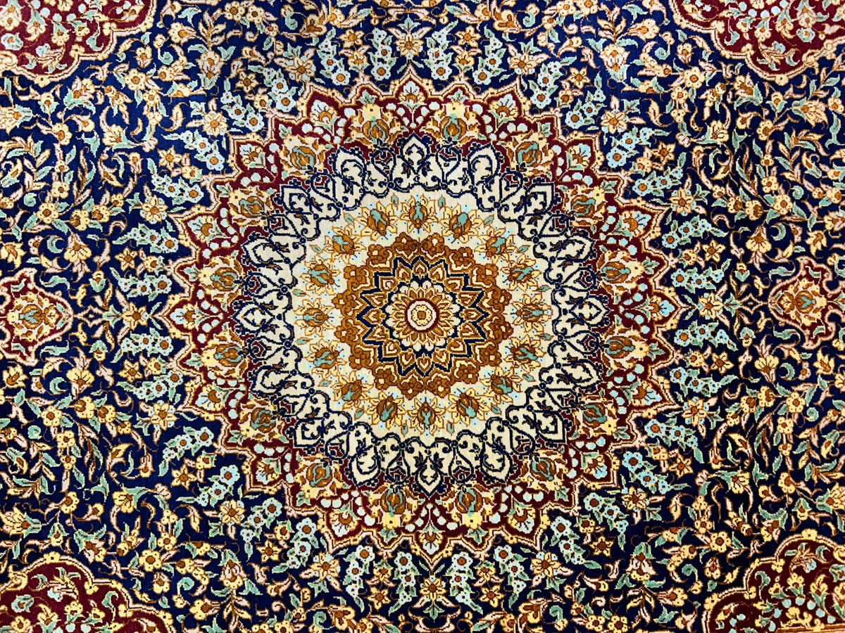 3'3"x5' Exquisite Extra-Fine Hand-Knotted 100% Silk Qume Area Rug - Carpet